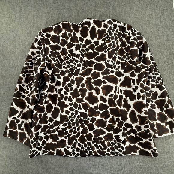 Chico's Open Jacket Lightweight Animal Giraffe Print Size 3 = 16-18 Lined - Picture 11 of 13
